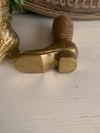 Image 4 of Solid Brass Western Cowboy Style Boot Vase