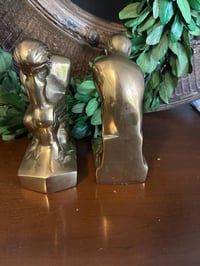 Image 3 of Brass The Thinker Bookends, Library