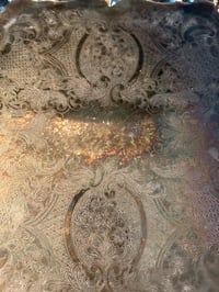 Image 2 of Silver Plated Footed Tray, Barware, Patina