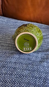 Image 6 of Green Floral Ceramic Pitcher, Made in Japan