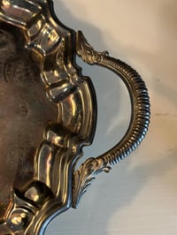 Image 3 of Silver Plated Footed Tray, Barware, Patina