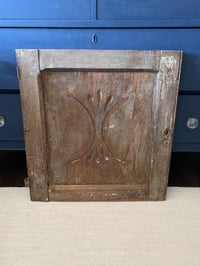 Image 1 of Heavy Wood Door with Hinges, Architectural Salvage