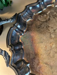 Image 6 of Silver Plated Footed Tray, Barware, Patina