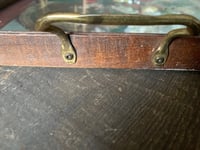 Image 7 of Wood Serving Tray with Brass Handles