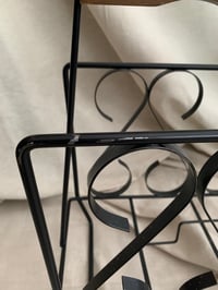 Image 8 of Black Metal Magazine Rack, Mid Century Modern 
