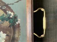 Image 8 of Wood Serving Tray with Brass Handles