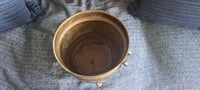 Image 6 of Brass Planter Pot, Handmade Indian Decor (Handle Missing)