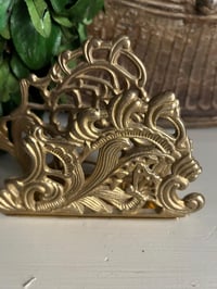 Image 2 of Brass Napkin/Letter Holder, Vintage Kitchen, Office accessories