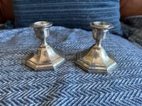 Image 1 of Set of Two Silver Plated Candlestick Holders