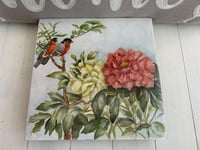 Image 2 of Hand-Painted Tile Riser, Signed