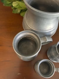 Image 2 of German Pewter Stein Tankard Set