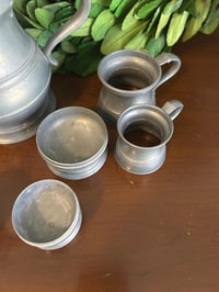 Image 4 of German Pewter Stein Tankard Set