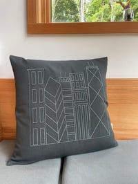Embroidered Skyline Pillow - Midnight