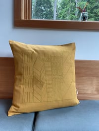 Embroidered Skyline Pillow - Sunshine