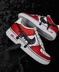 Image 1 of Custom Red Cartoon Drip AF1