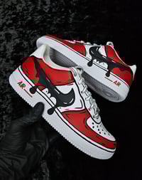 Image 2 of Custom Red Cartoon Drip AF1