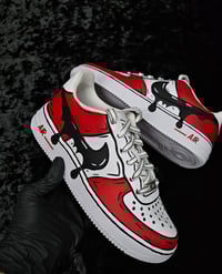 Image 3 of Custom Red Cartoon Drip AF1