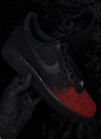 Image 1 of Red/Black Glitter Air Force 1 
