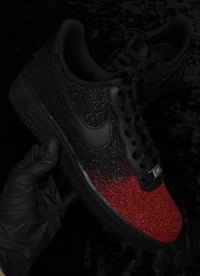 Image 2 of Red/Black Glitter Air Force 1 