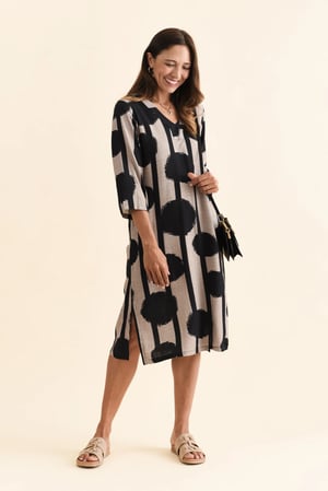 Image of Hannah Cotton/Linen Dress - Tan