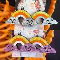 Image 1 of candy corn rainbow earrings