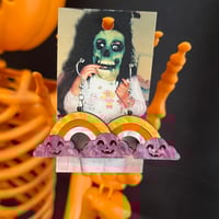 Image 3 of candy corn rainbow earrings