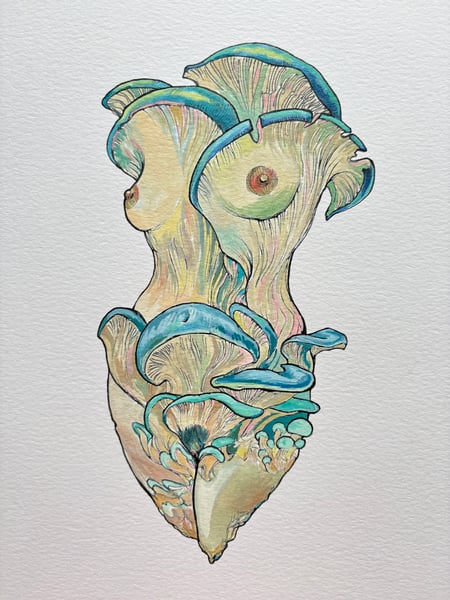Image of Original Blue Oyster Figure 11” x 15”