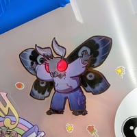 Image 4 of Casual Mothman - 3.5 inch Transparent Vinyl Sticker