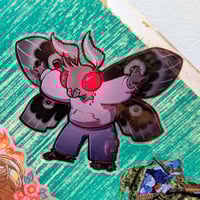 Image 3 of Casual Mothman - 3.5 inch Transparent Vinyl Sticker