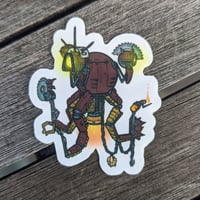 Image 1 of RobCo Mr. Raider - 2.6 inch Transparent Vinyl Sticker