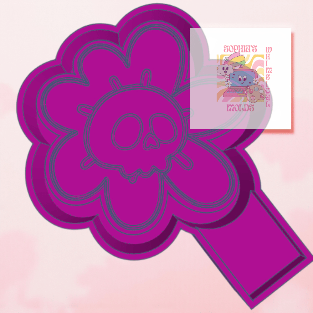 Image of Skull Flower Mold|Housing Mold Maker STL File for Freshies|Candle|Aroma Beads|Freshie Mold