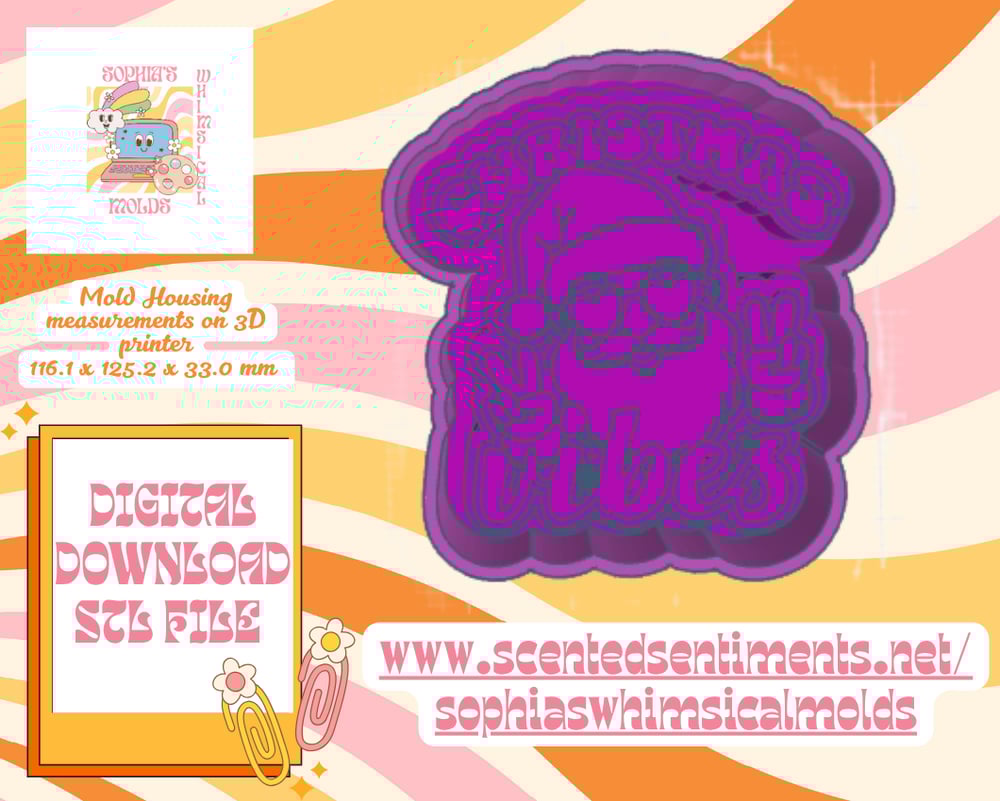 Image of Christmas Santa Vibes Mold|Housing Mold Maker STL File for Freshies|Candle|Aroma Beads|Freshie Mold