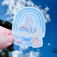 Image 2 of Teacup Llama, High Tea - Vinyl Sticker