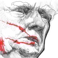 Image 1 of Donald Trump Ear Shot | 4x6 | Original Ink Drawing