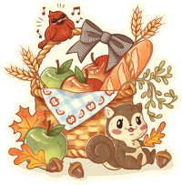Image 4 of Autumn Apple Picking - Vinyl Sticker