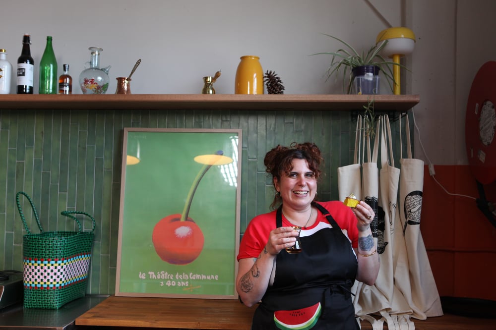 Image of Watermelon Kitchen Apron by Bokaj