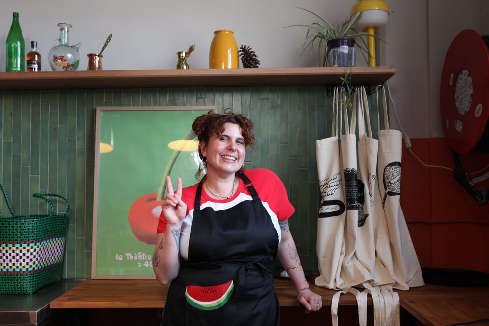 Image of Watermelon Kitchen Apron by Bokaj