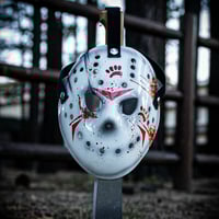 Image 3 of Friday the Purrteenth Handmade & Hand-Painted Mask (Limited run of 30) (PRE-ORDER)