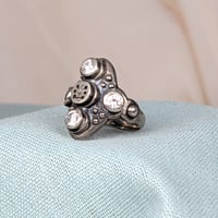 Image 1 of CZ Art Deco Bahá'í Ringstone symbol carved ring