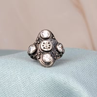 Image 3 of CZ Art Deco Bahá'í Ringstone symbol carved ring