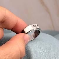 Image 1 of Spinner focus Bahá'í Ringstone symbol Stainless steel ring