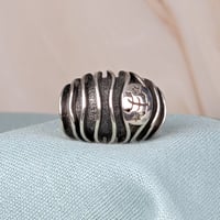 Image 1 of Waves of one sea Bahá'i Ringstone sterling silver ring