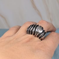 Image 5 of Waves of one sea Bahá'i Ringstone sterling silver ring