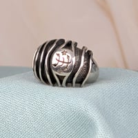 Image 3 of Waves of one sea Bahá'i Ringstone sterling silver ring