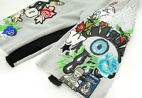 Image 4 of Patchwork Sweat Shorts (Grey)