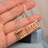 Image 3 of BE 1844 (Bahá'í Era) Bahá'í Necklace - Stainless Steel