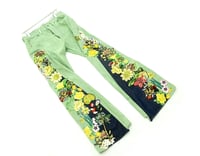 Image 1 of Flower Patchwork Denim Pants (Green)