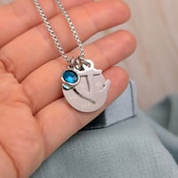 Image 2 of Waves of the same sea Bahá'í Necklace Quote Stainless Steel