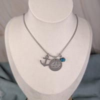 Image 4 of Waves of the same sea Bahá'í Necklace Quote Stainless Steel