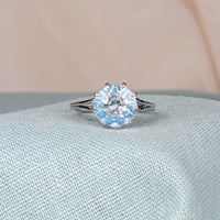 Image 1 of Sky blue Topaz and Apatite silver 9 pointed Star KaleidosCut Lehrer - Baha'i ring & pendant